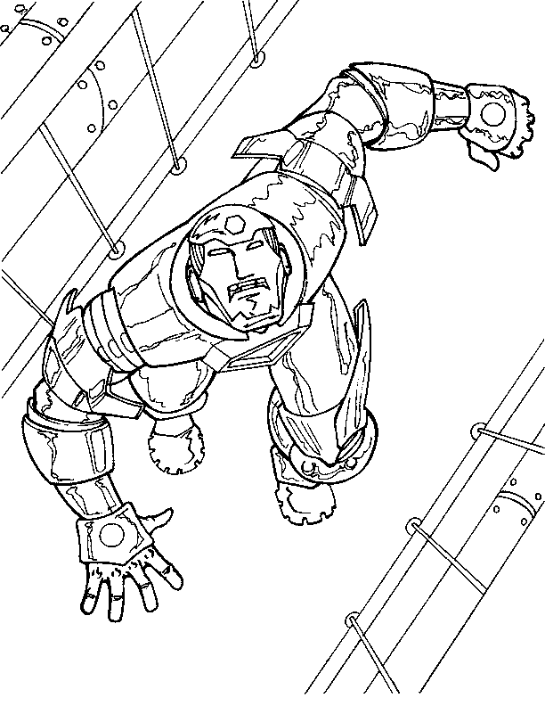 coloriage iron man fonce